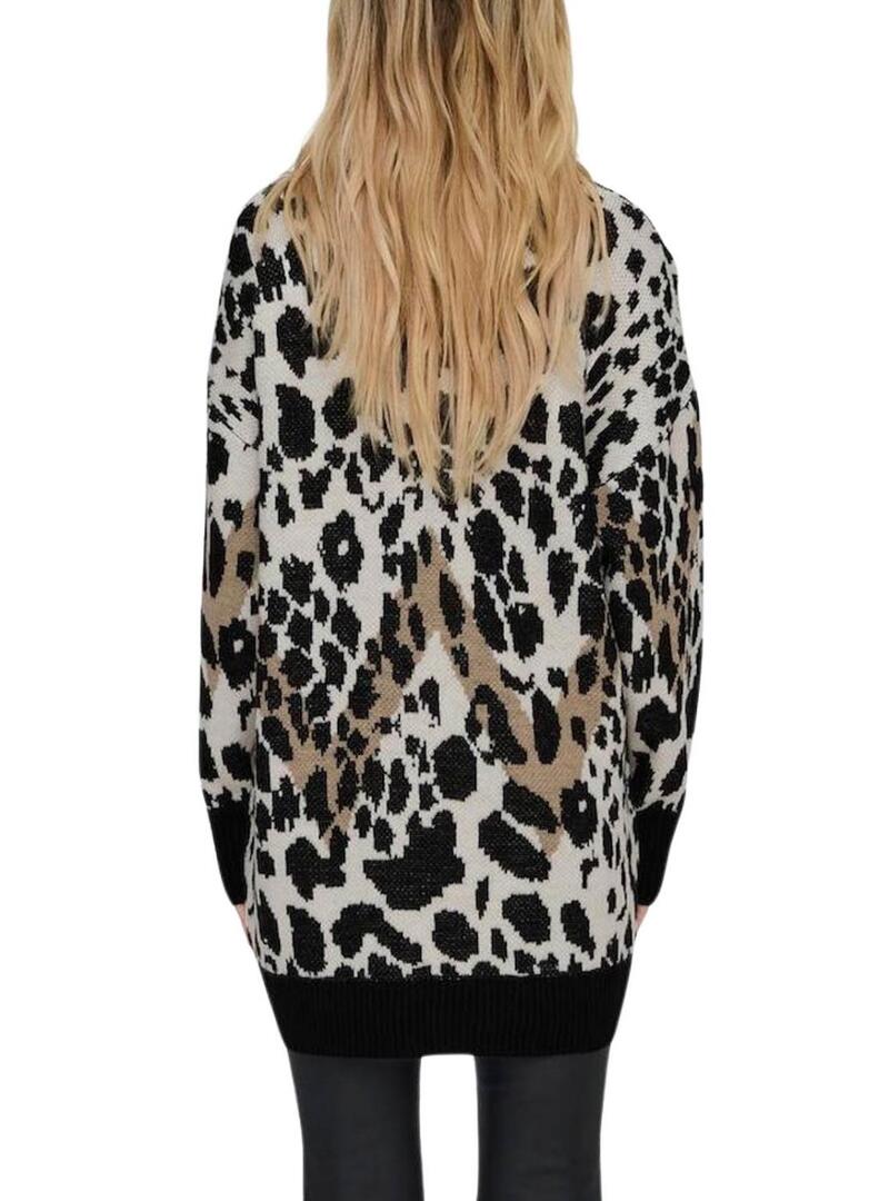 Jersey Only Helena leopardato nero da donna.