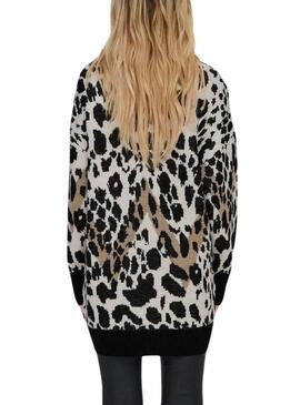 Jersey Only Helena leopardato nero da donna.