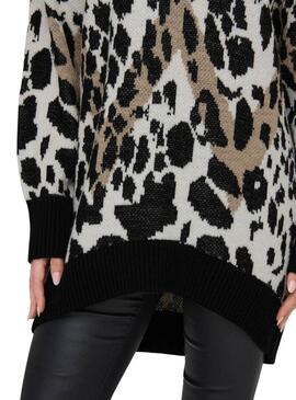 Jersey Only Helena leopardato nero da donna.