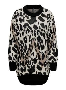 Jersey Only Helena leopardato nero da donna.