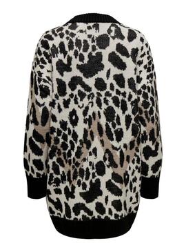 Jersey Only Helena leopardato nero da donna.