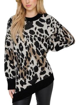 Jersey Only Helena leopardato nero da donna.