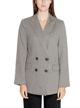 Blazer Only Lettie pied de poule nero per donna