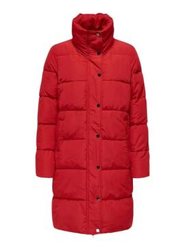 Cappotto trapuntato Only Newcool rosso per donna.