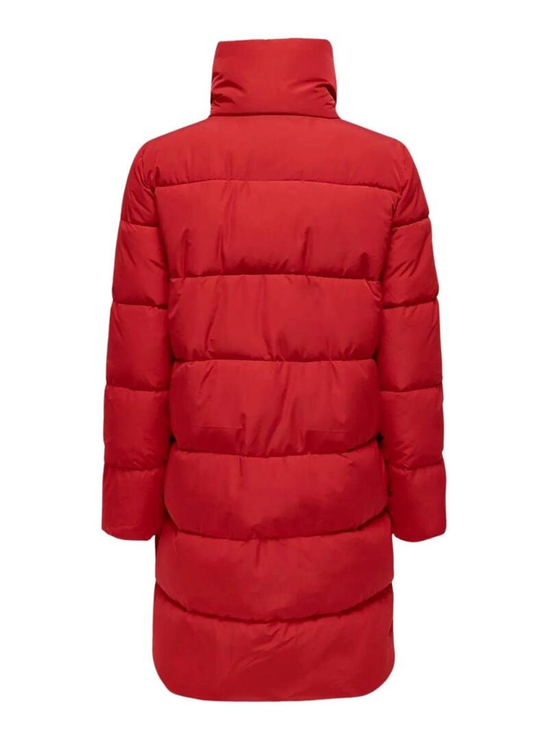 Cappotto trapuntato Only Newcool rosso per donna.