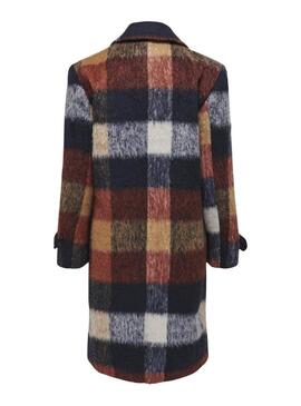 Cappotto Only Alina a quadri multicolor stampato per donna.