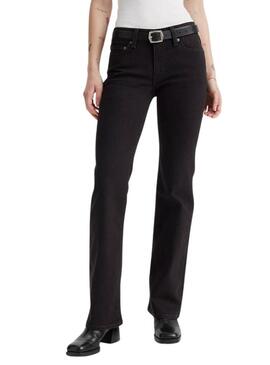 Pantaloni in denim Levis Superlow bootcut neri per donna.