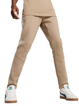 Pantaloni Puma Evostripe beige per uomo.