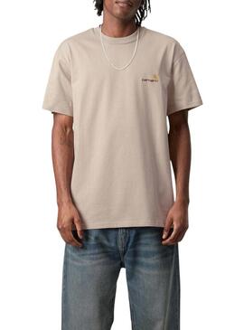 Maglietta Carhartt American Script tostata per uomo