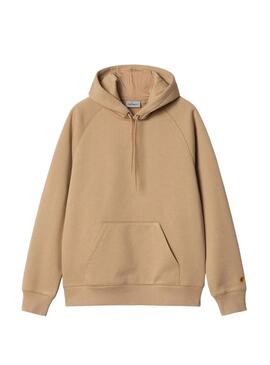 Felpa Carhartt Chase con cappuccio color cammello per uomo