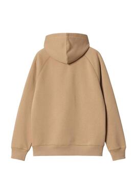 Felpa Carhartt Chase con cappuccio color cammello per uomo