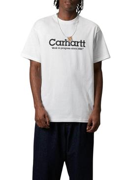 Maglietta Carhartt Label Script bianca per uomo