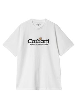 Maglietta Carhartt Label Script bianca per uomo