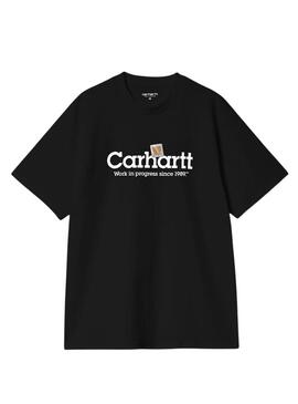 Maglietta Carhartt Label Script nera per uomo