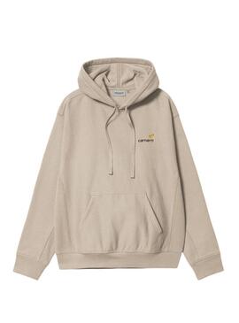 Felpa con cappuccio Carhartt Hooded American Script tostata per uomo.