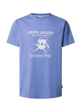 Maglietta Pepe Jeans Perkins blu per uomo