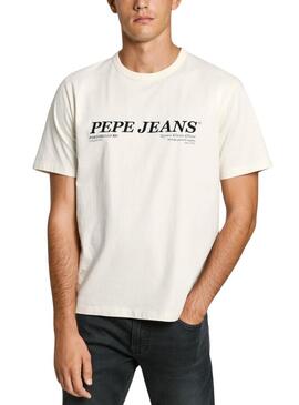 Maglietta Pepe Jeans Dylan bianca per uomo.