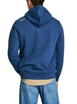 Felpa Pepe Jeans Dylan con cappuccio blu per uomo