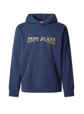 Felpa Pepe Jeans Dylan con cappuccio blu per uomo