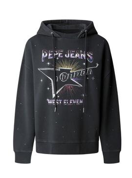 Felpa Pepe Jeans Lilian nera per donna