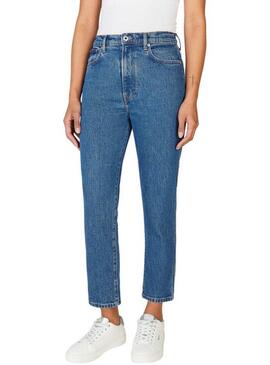 Pantaloni in denim Pepe Jeans Betty slim 7/8 blu per donna