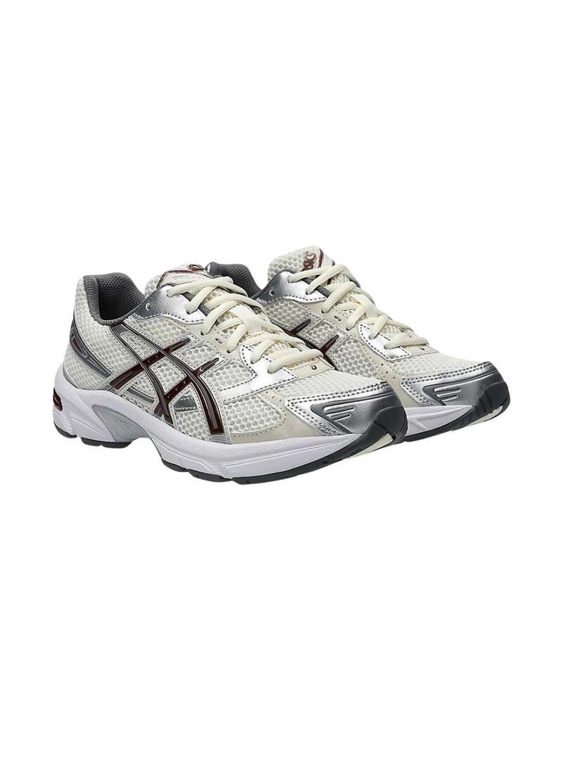 Sneakers Asics Gel 1130 argento e marrone per donna.