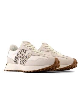 Sneaker New Balance 327 beige animal print per donna