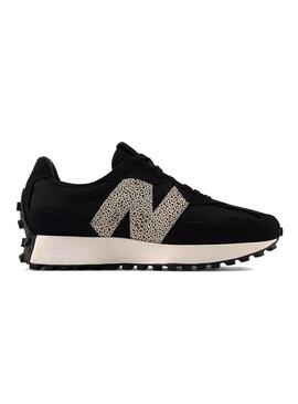 Sneaker New Balance 327 stampa animalier nera per donna.