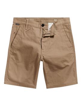 Pantaloncini Bermuda G-Star Beige Broson 2.0 Slim Chino per Uomo