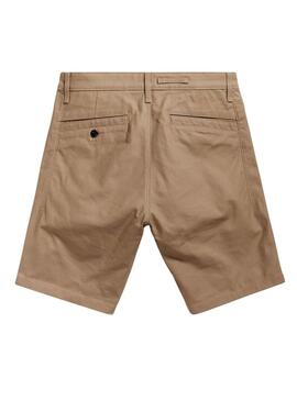 Pantaloncini Bermuda G-Star Beige Broson 2.0 Slim Chino per Uomo