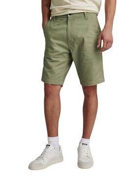 Pantalone Bermuda G-Star Verde Bronson 2.0 Slim Chino per Uomo