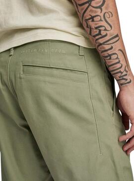 Pantalone Bermuda G-Star Verde Bronson 2.0 Slim Chino per Uomo