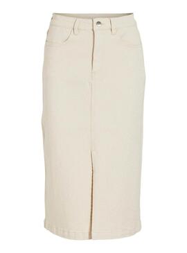 Gonna Vila Viglove Midi Beige per Donna