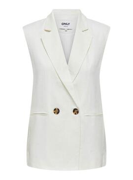 Gilet Only Caro in lino beige per donna