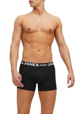 Confezione da 3 Mutande Jack and Jones Sense nere per uomo