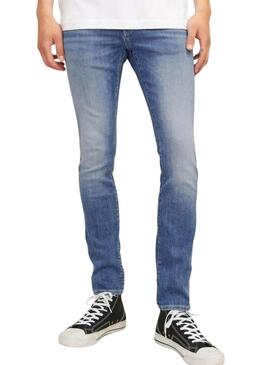 Pantaloni in denim Jack and Jones Glenn Fox lavati in blu per uomo