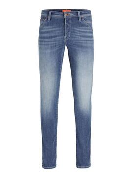 Pantaloni in denim Jack and Jones Glenn Fox lavati in blu per uomo