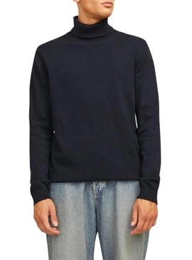 Maglione Jack and Jones Basic colletto alto blu marino per uomo