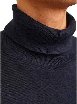 Maglione Jack and Jones Basic colletto alto blu marino per uomo