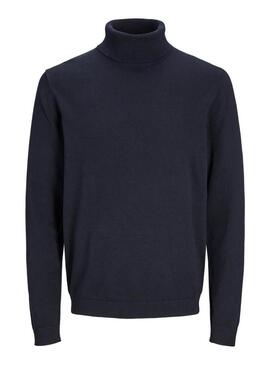 Maglione Jack and Jones Basic colletto alto blu marino per uomo