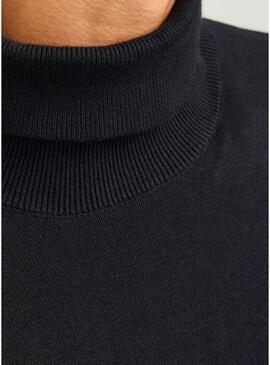 Maglia a collo alto nera Basic di Jack and Jones per uomo