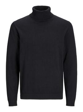 Maglia a collo alto nera Basic di Jack and Jones per uomo