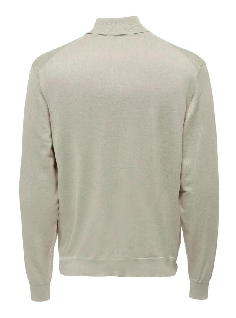 Maglione Only and Sons Wyler beige a collo alto per uomo