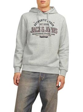 Felpa Jack and Jones Jelogo grigia per uomo