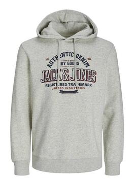 Felpa Jack and Jones Jelogo grigia per uomo