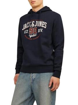 Felpa Jack and Jones Jelogo blu per uomo