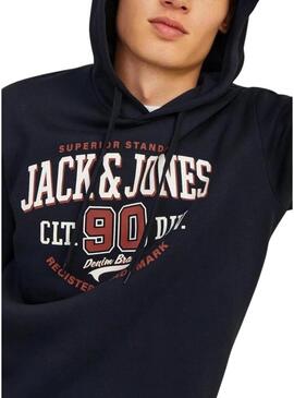 Felpa Jack and Jones Jelogo blu per uomo