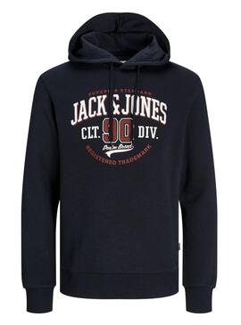 Felpa Jack and Jones Jelogo blu per uomo