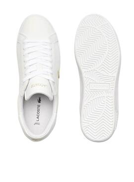 Scarpe da ginnastica Lacoste Powercourt bianche da donna.