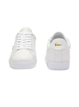 Scarpe da ginnastica Lacoste Powercourt bianche da donna.